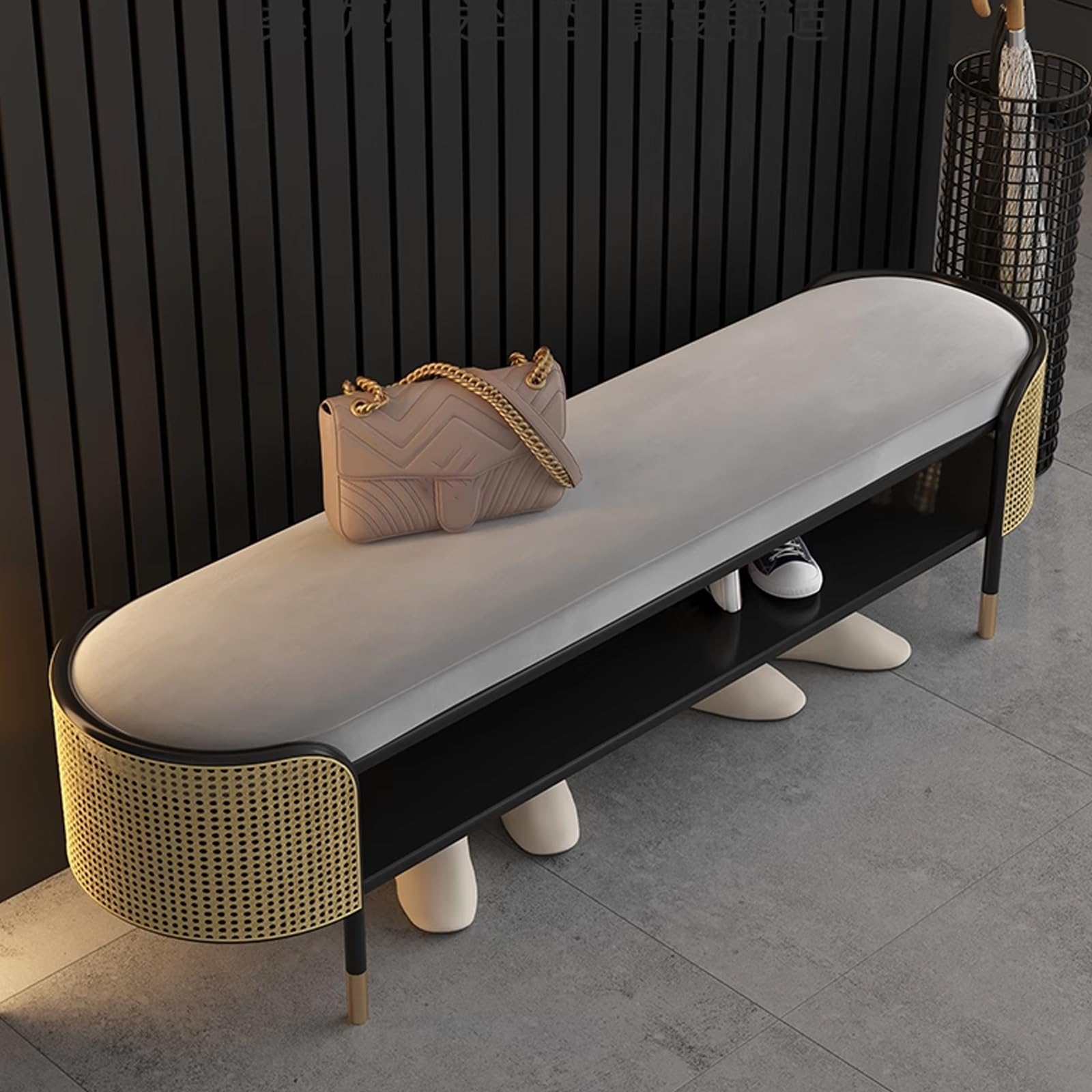 DSEWTEZXI Modern Hallway Bench with Padded, Porch upholstered Shoe Rack with Shoe Rack, Indoor Living Room Shoe Bench, entryway Shoe Bench with seat