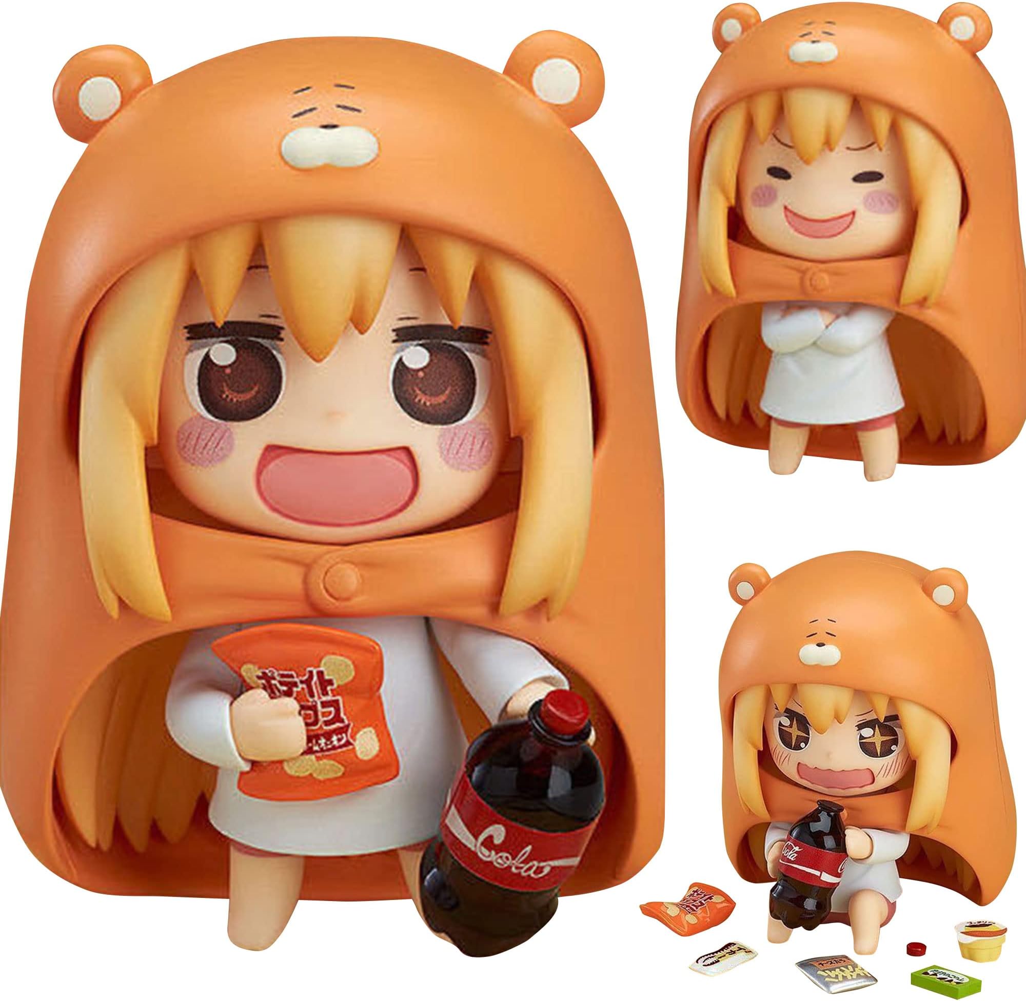 YLEAFUNHimouto! Umaru-chan Action Figure DOMA Umaru PVC Q Version Anime Changeable Face Movable Figure Model Collectible Ornaments 10CM