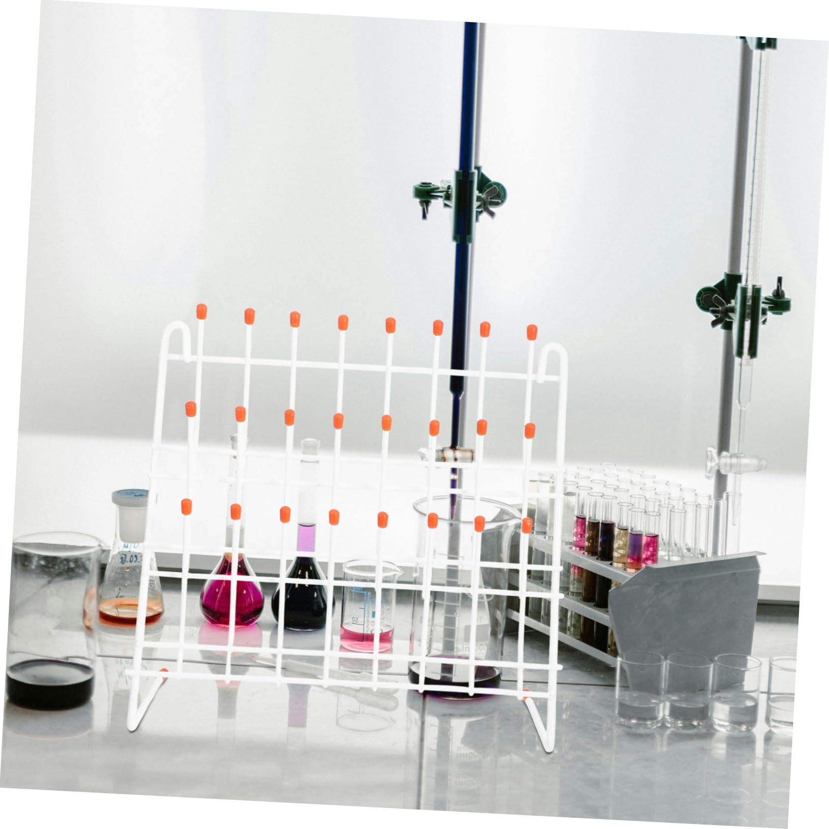 Ipetboom Soporte Para Secado De Tubos De Ensayo De Hierro, Rejilla De Drenaje Plegable Para Laboratorio, Organizador De Tubos Para Uso En Laboratorio