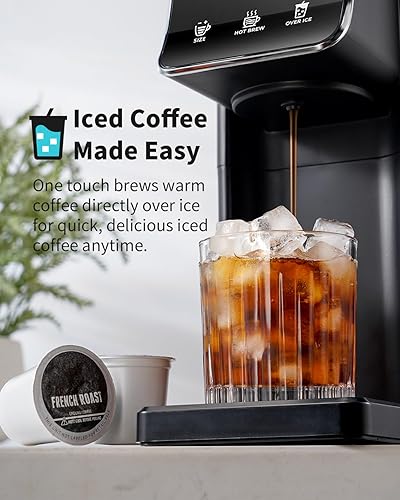 Miniatura 3 de Cafetera de una sola porción caliente y helado, compatible con taza K y tierra, filtro de cápsulas reutilizable, tamaños de preparación de 6 a 16