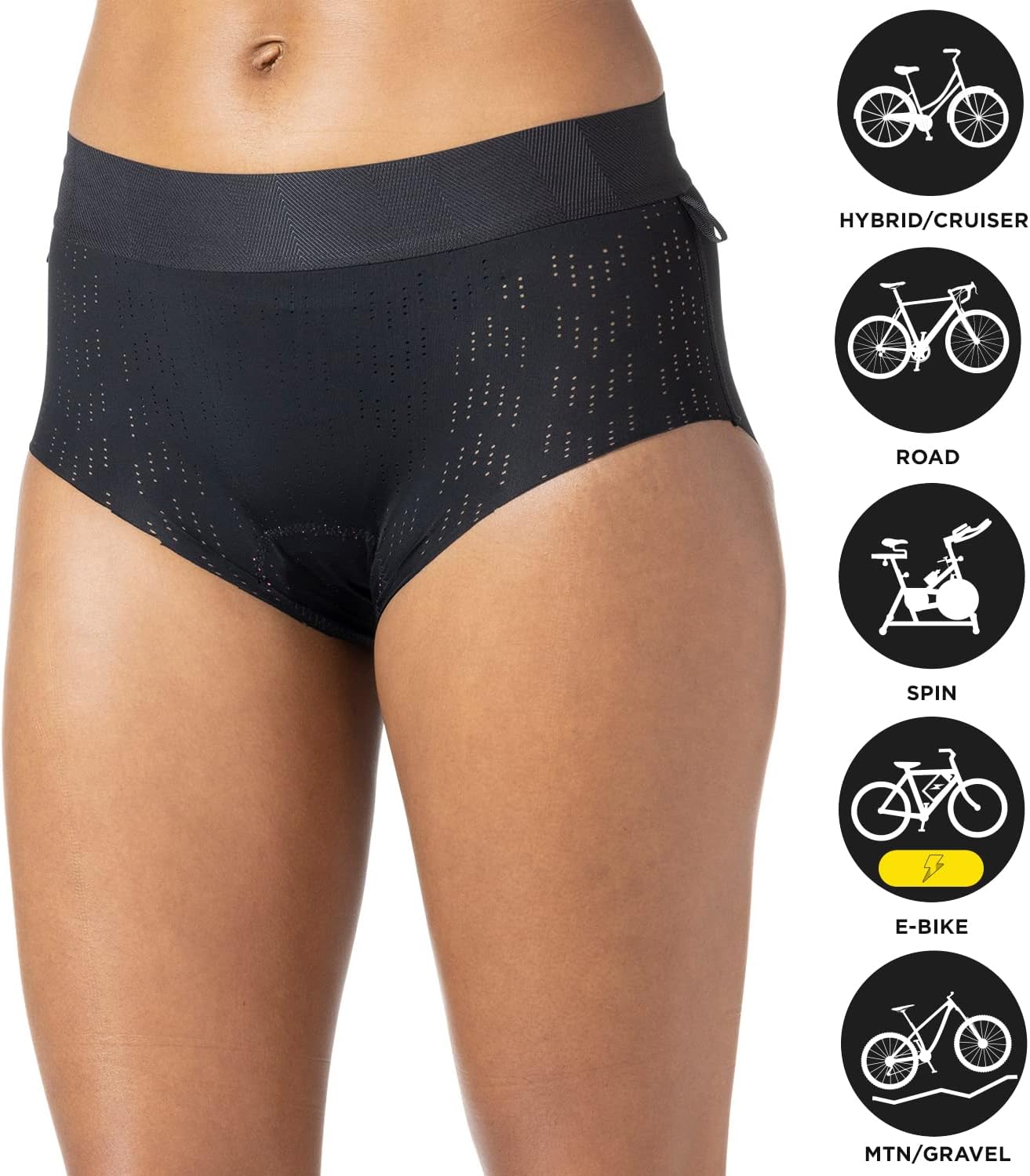 Terry Cyclo Brief 2.0 Bike Liner - Women's No-Show Breathable Padded Cycling Underwear - 2 inch Inseam : Clothing, Shoes & Jewelry