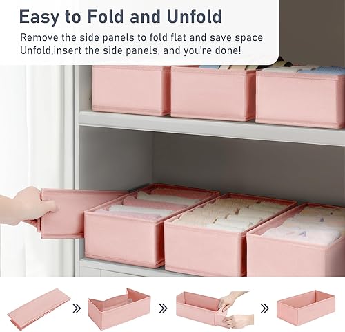 Miniatura 8 de DIMJ Organizador de cajones de ropa, organizador de ropa interior, organizadores de armario y caja de almacenamiento, divisores de cajones para ropa