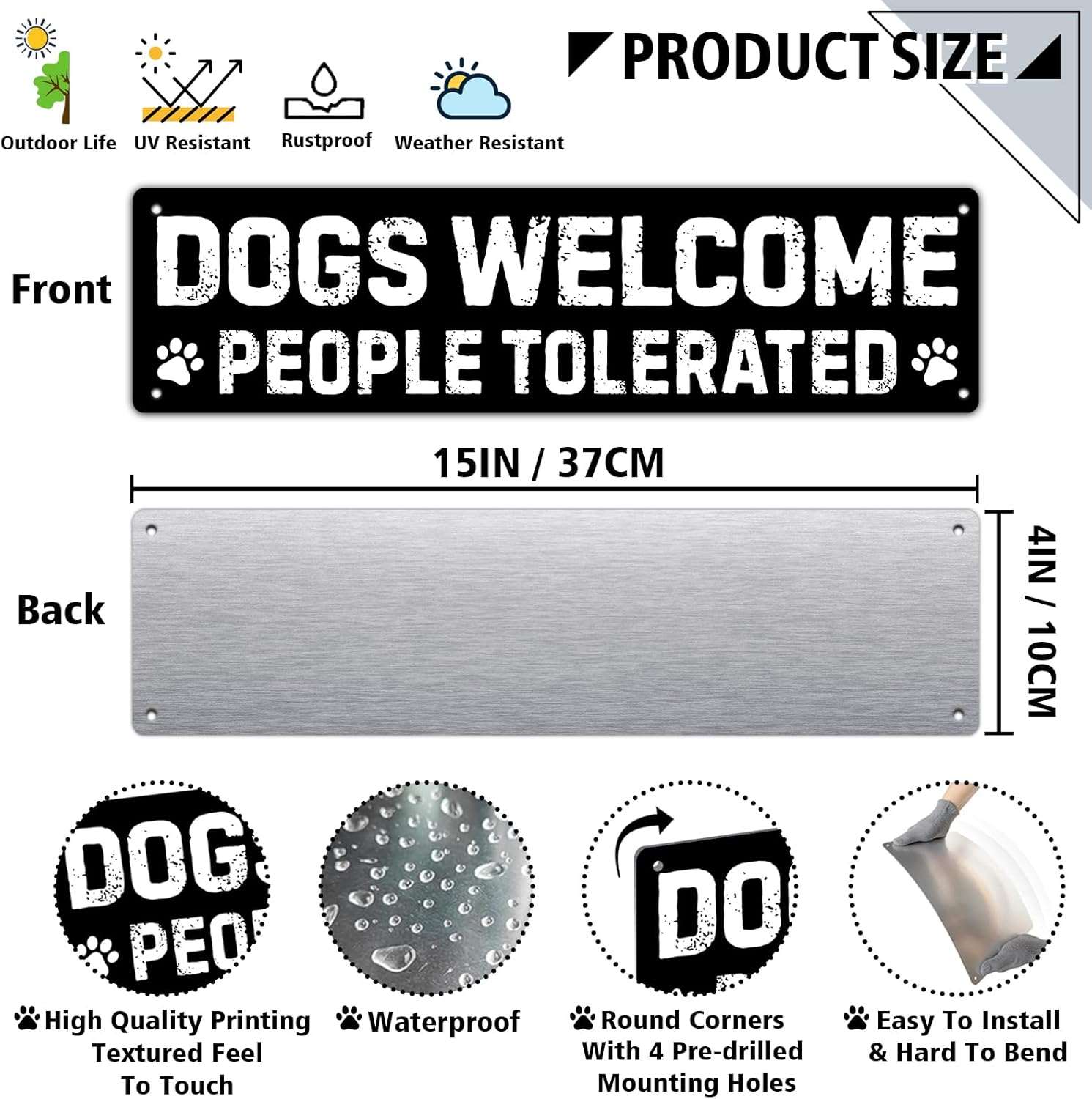 Dog Gifts for Women Funny Wall Decor for Dachshund, Golden Retriever, German Shepherd, French Bulldog, Black Lab, Poodle & More – Pug & Corgi Gifts for Corgi Lovers Tin Sign - Image 2