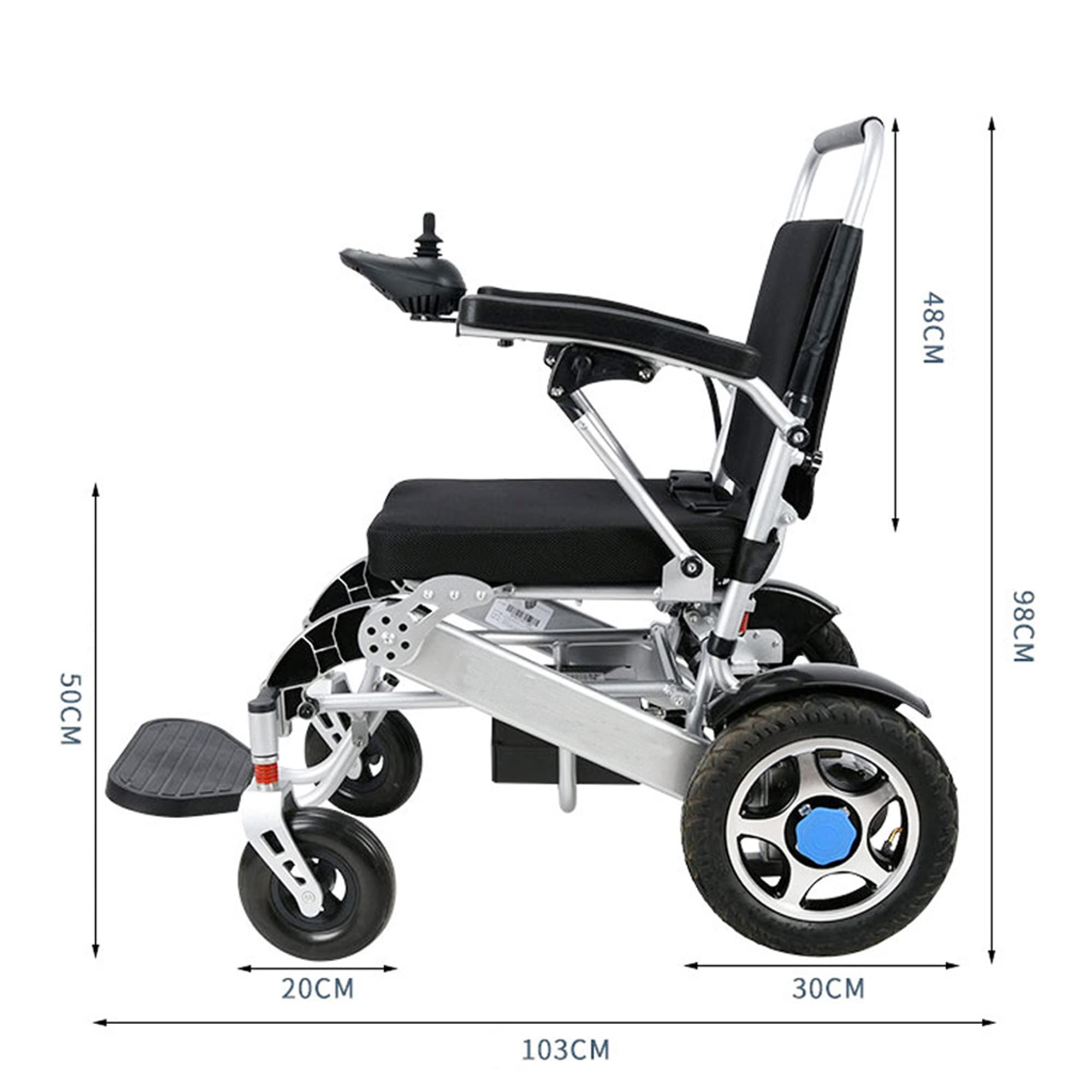Sillas de Ruedas eléctricas para Adultos: Silla de Ruedas motorizada Plegable portátil, Motores potentes sin escobillas, batería Dual, Todo Terreno