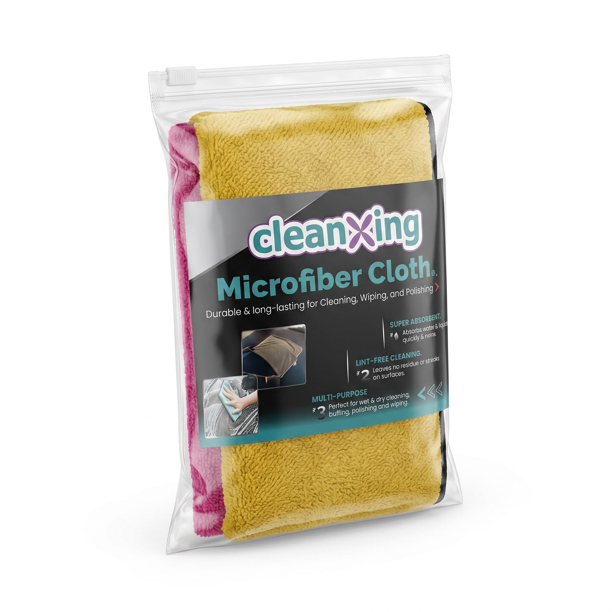 400 GSM Microfiber Cloth for Car & Bike (40x40cm) | Multicolour | Extra Thick Coral Fleece Cleaning Cloths | Lint-Free & Absorbent for Auto Interior, Exterior (Multicolor, Pack of 2)-image-0