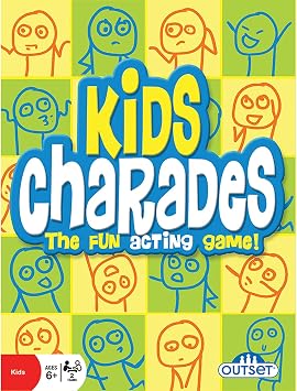 Outset Media Kids Charades New Box Size - 300 Charades, Act-It-Out Family Game, Builds Imagination & Creativity, Fun Party Game, Ages 6+, 2 Teams