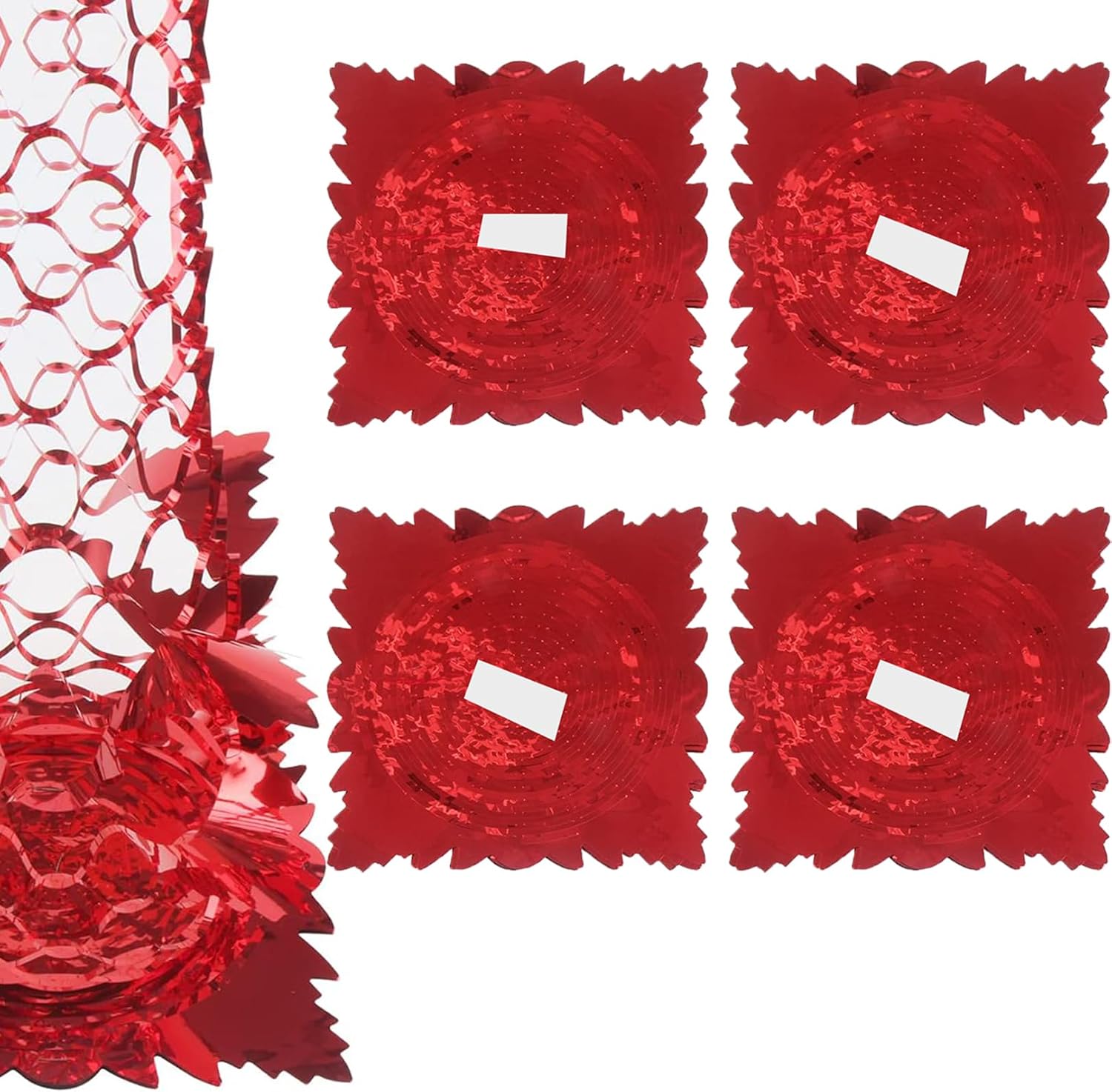 4 Pcs Red Christmas Hanging Decorations,Christmas Ceiling Decorations