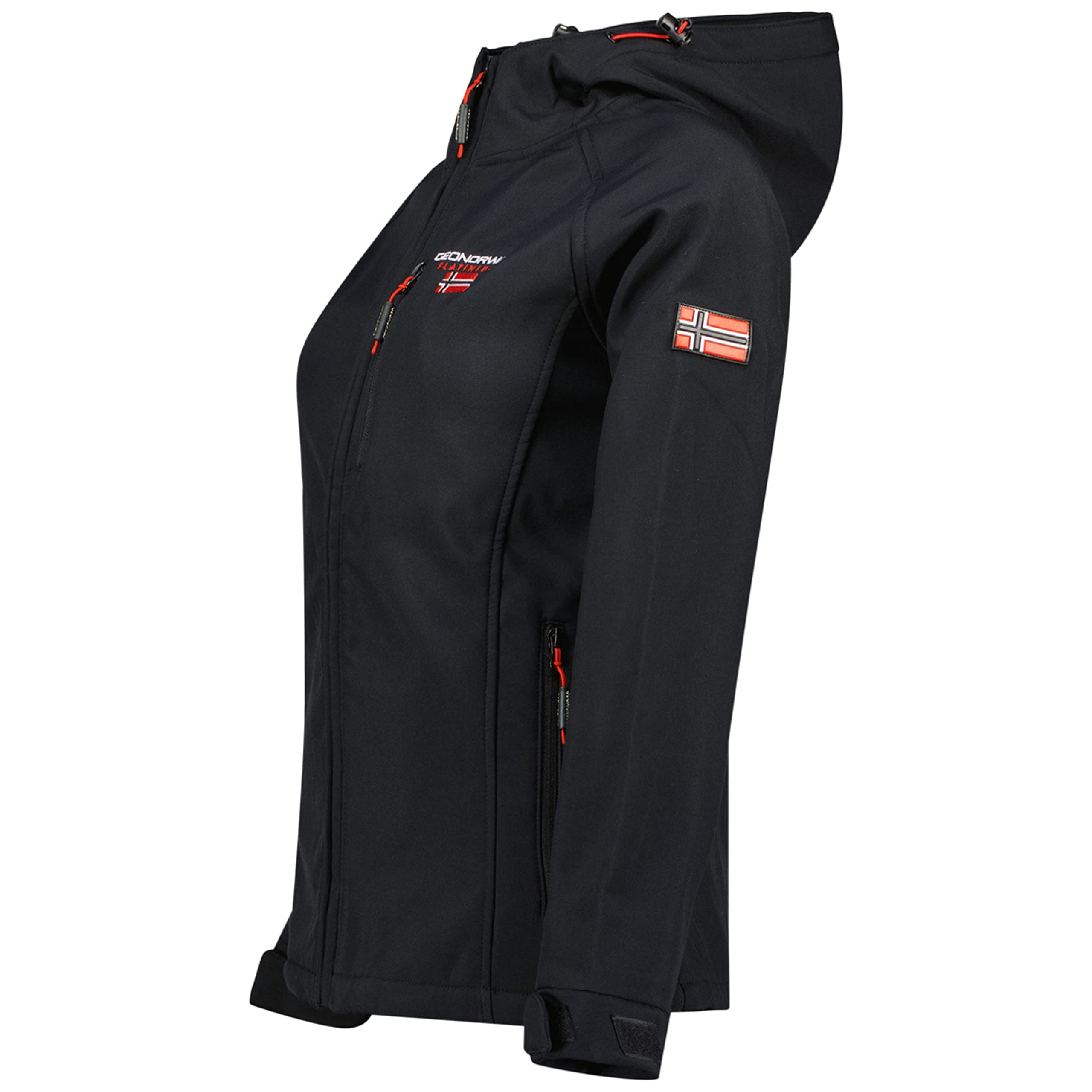 Geo Norway Tacer - Chaqueta Softshell para mujer, impermeable y cortavientos, ropa y abrigo con manga larga