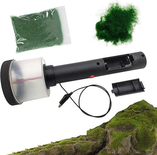 Miniatura 3 de Kit de flocado electrostático, mini máquina de flocado electrostático aplicador de césped estático con 2 cubiertas de red y mango antideslizante