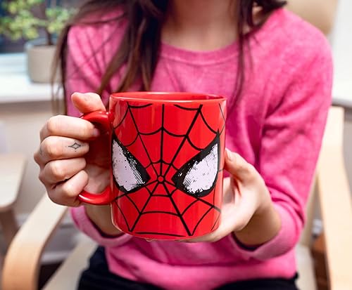 Miniatura 7 de Silver Buffalo Marvel Comics Spider-Man - Taza de cerámica clásica con máscara  Taza de café sin BPA para expreso, té, capacidad para 20 onzas
