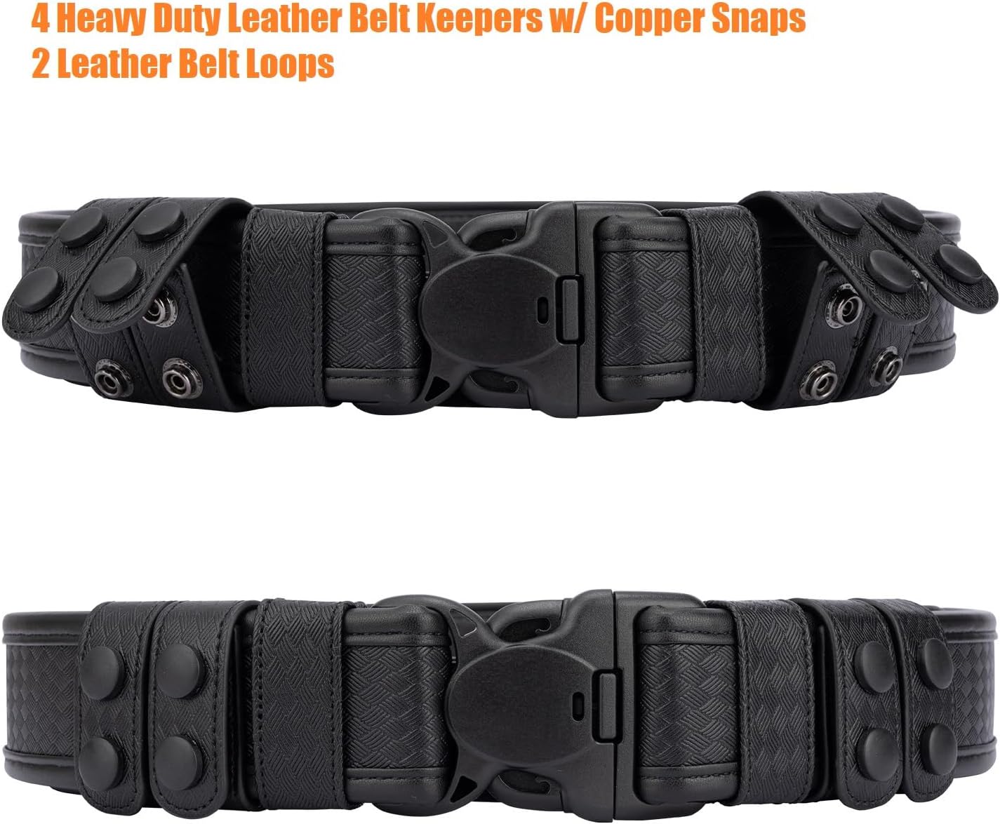 TACNEX 2" Basketweave Duty Belt w/Hook Lining 4 Keepers 1.5" Reversible Inner Belt for Police Law Enforcement Security - Image 5