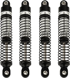 RZXYLRC 4PCS 65mm Aluminum Shocks Absorbers Oil Threaded Damper for 1/18 RC Crawler TRX4M TRX-4M Bronco Defender K10 Upgrade Parts (black)