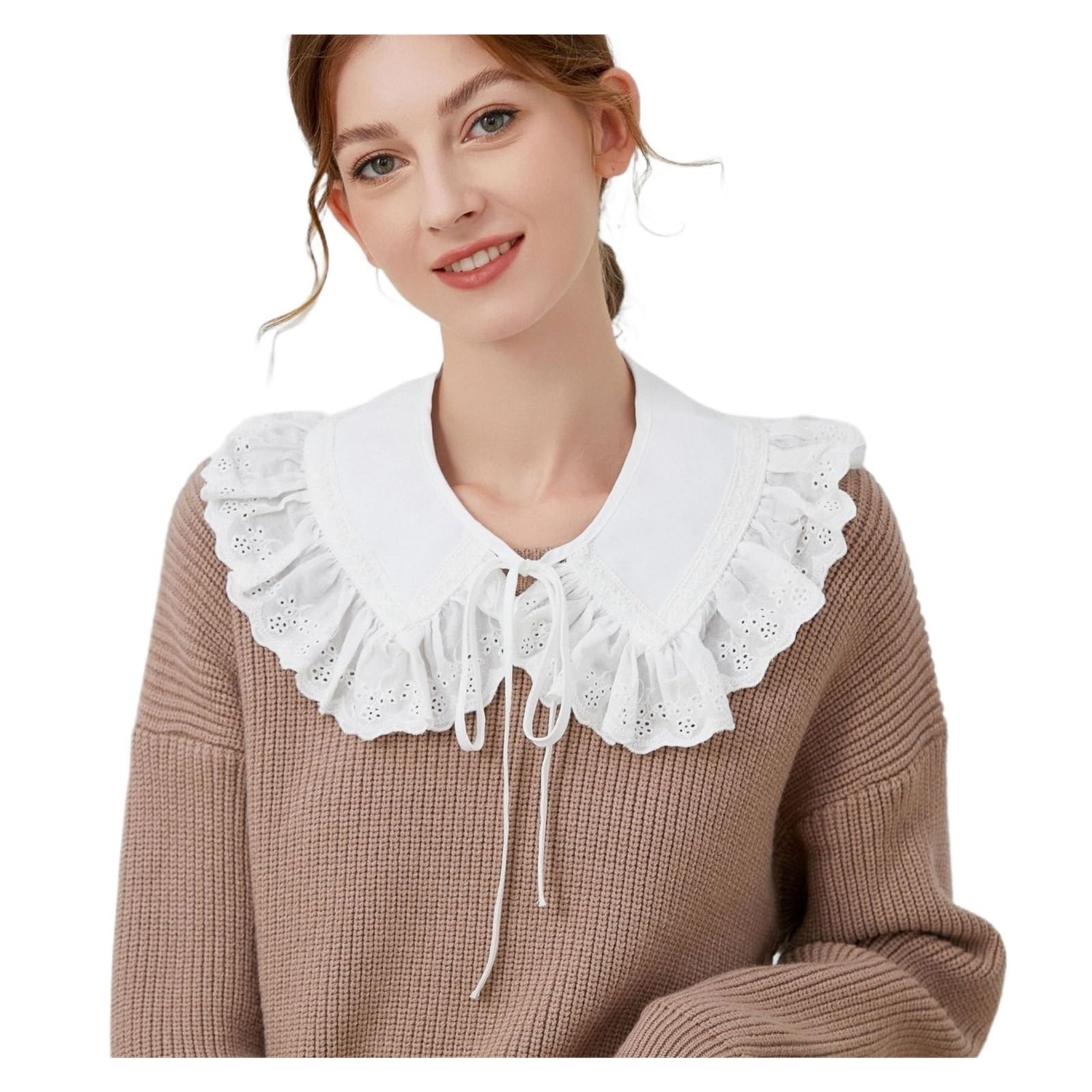 Dsfihjo Unisex White Detachable Collar Women Lapel Fake Collar Shawl Cute Doll Removable Detachable Shirt False Blouse Top Decor