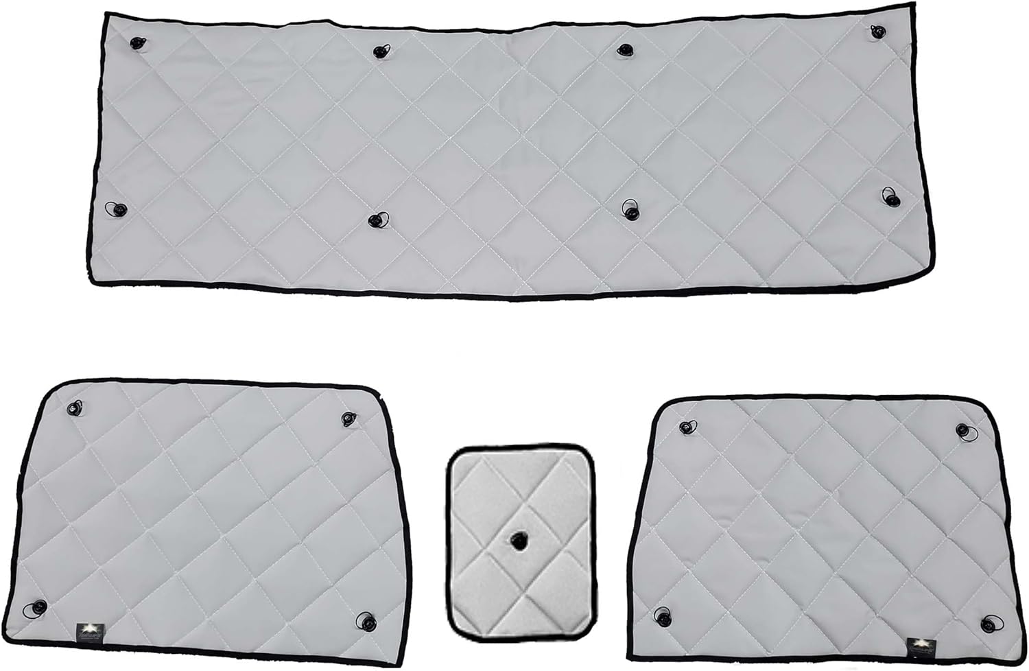 Freightliner Classic/Classic XL/FLD 112/120/132 -ZenEclipse Blackout Insulated Interior Window Covers (Grey-Includes Peeper) -WCG-1106-P