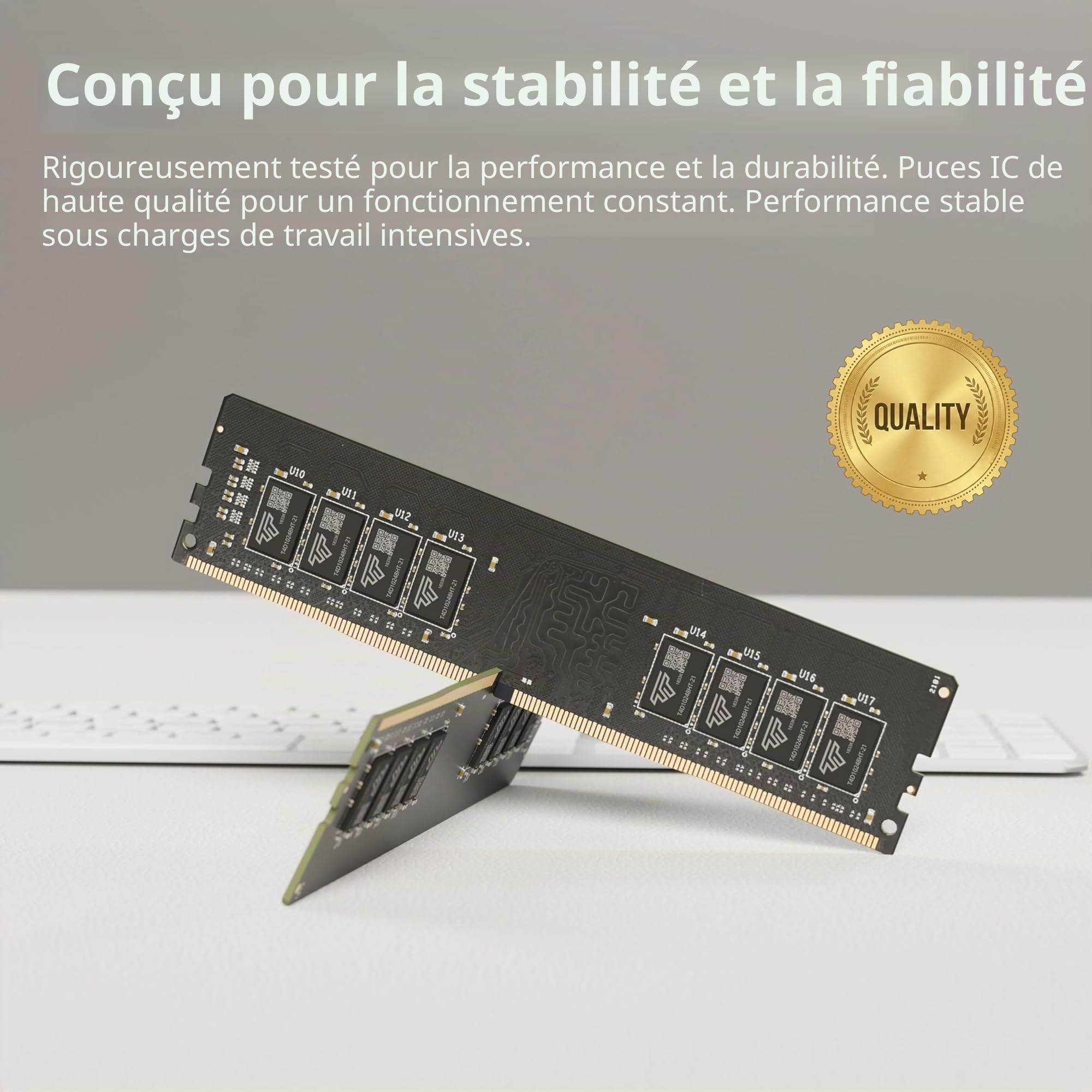 Timetec 16 Go DDR4 3200MHz PC4-25600 CL22 1.2V Non-ECC Unbuffered Conçu pour Les Jeux et Graphiques Compatible avec AMD/Intel Desktop PC Mise à Niveau du Module RAM