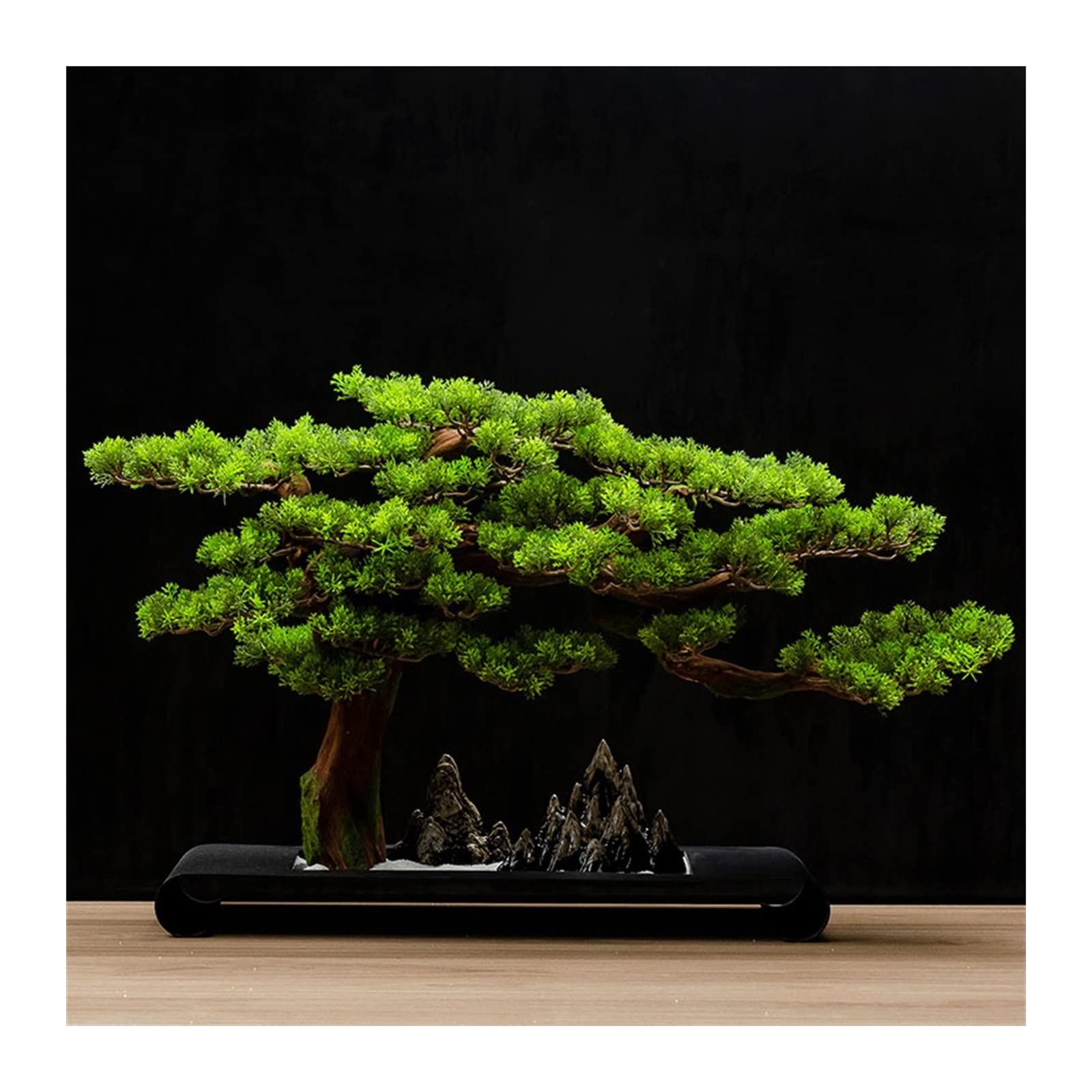 DFGHNBVC Artificial Plants Display Tree Artificial Bonsai Tree Wood Simulation Large Welcome Pine Fake Mountain Bonsai Plants Zen Ornaments For Home Office Indoor Decor Book Shelf Decor O