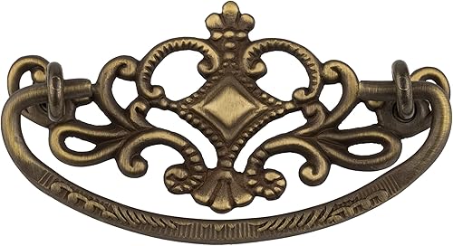 Miniatura 6 de Tirador de fianza de latón fundido con diseño de corona victoriana  Centros 3 " Mango para puerta de gabinete antigua, cajón de aparador, escritorio