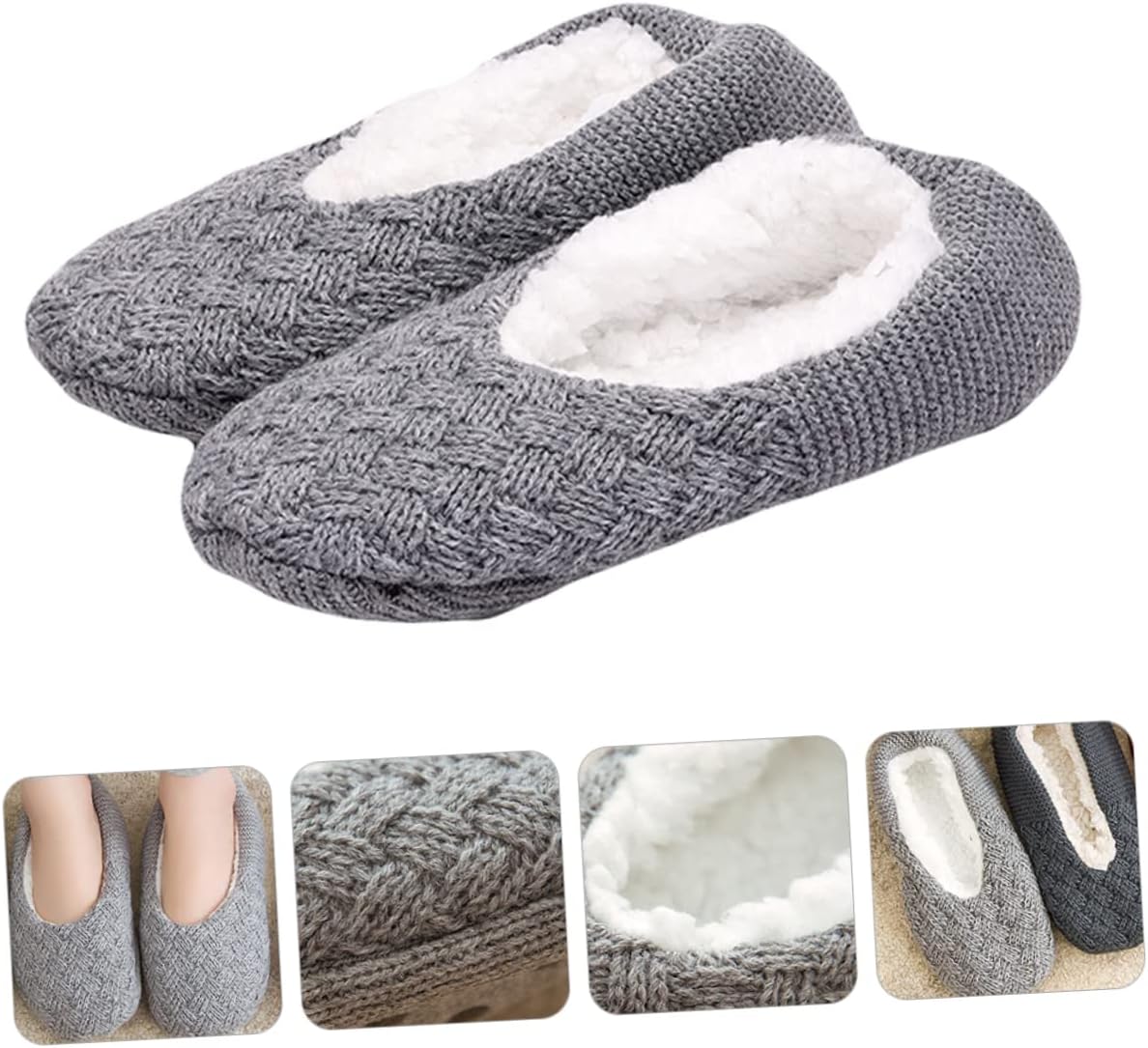 BESTYASH Thick Warm Winter Socks Anti-skid Floor Socks Grippers for Men Slipper