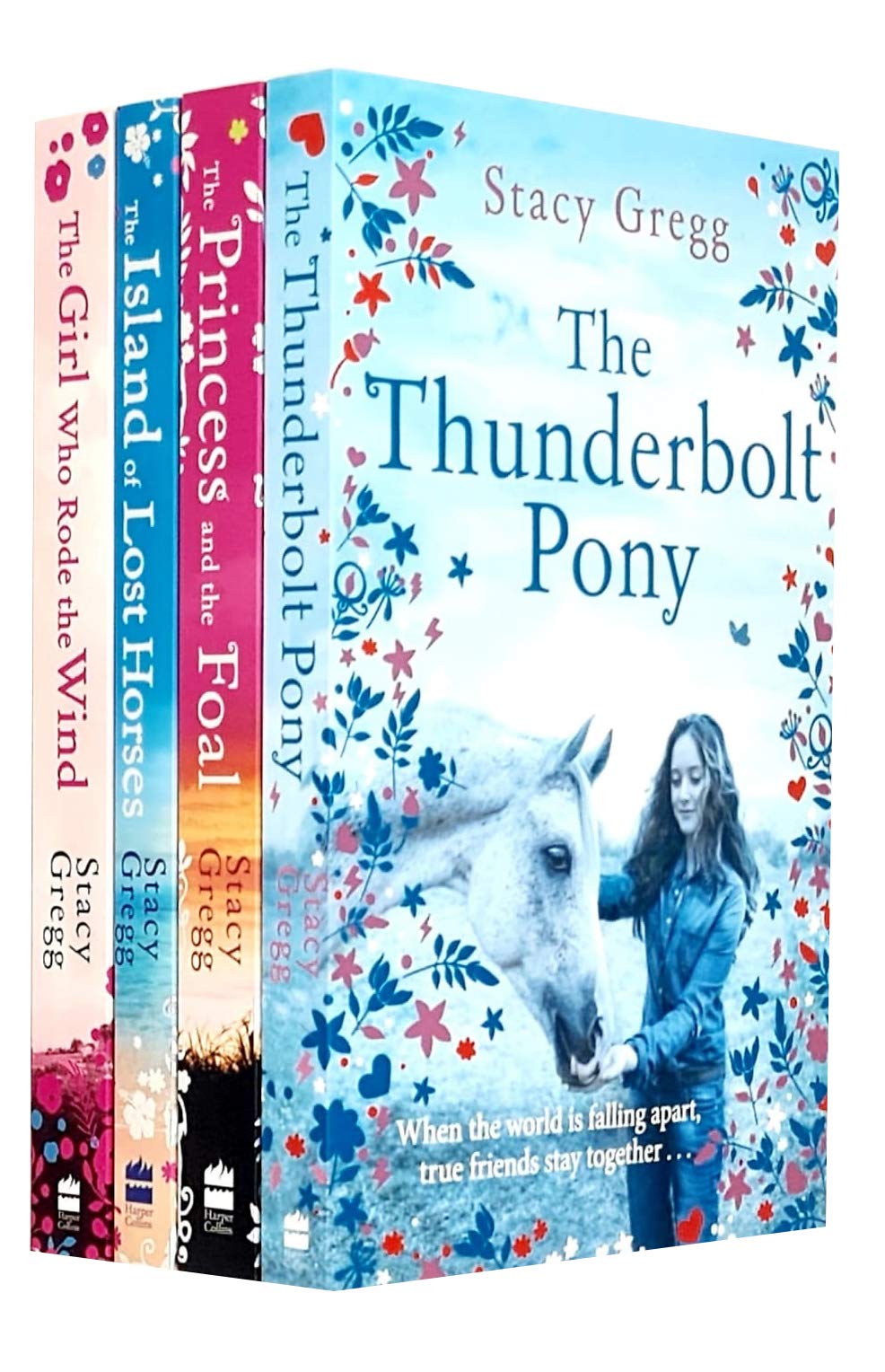 Stacy Gregg Collection 4 Books Set (The Thunderbolt Pony, The Girl Who Rode the Wind, The Island of Lost Horses, The Princess and the Foal)