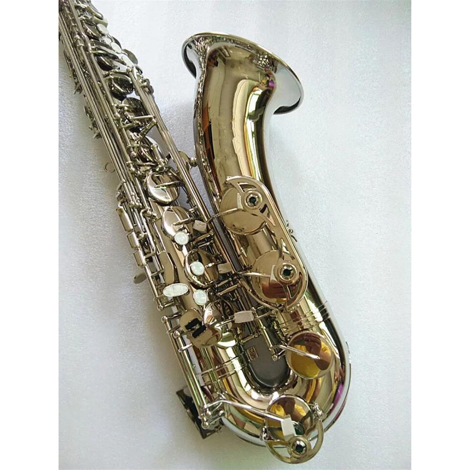 Instrument Saksofon Tenorowy Niklowany, srebrny ustnik i etui do saksofonu tenorowego profesjonalny Saksofon