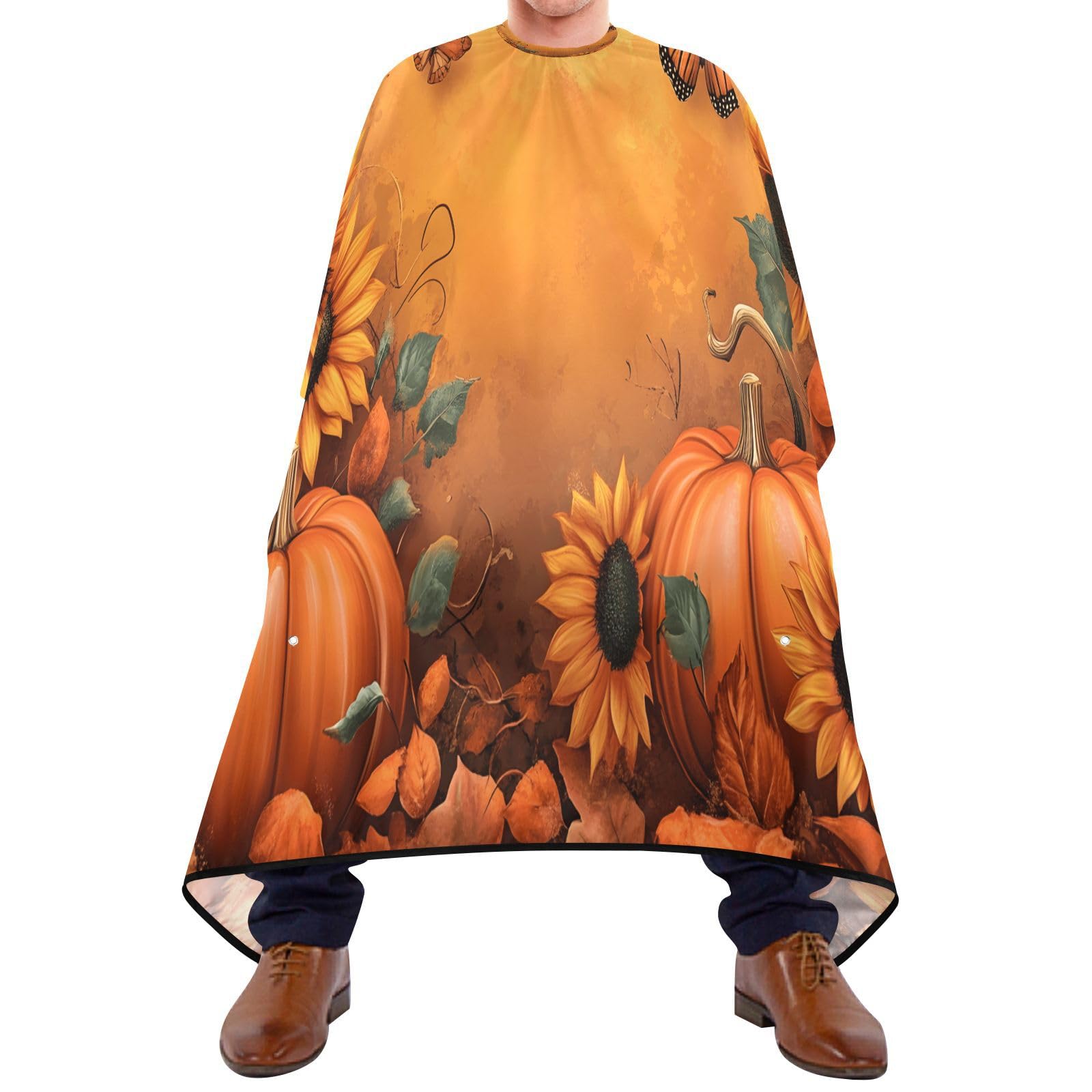 Robe de coiffure 168x140cm citrouilles et cape de barbier - 3