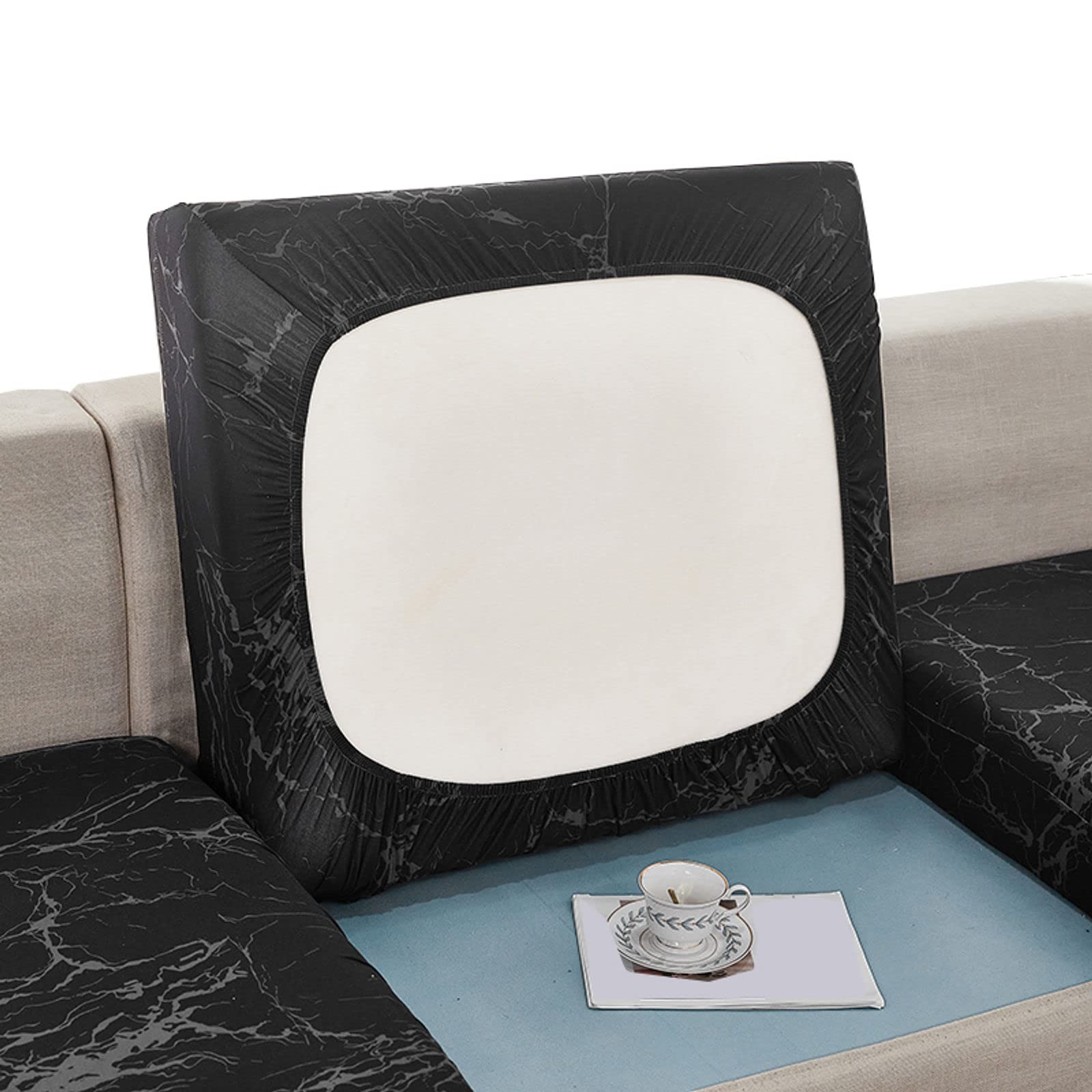 CEKTOYSPrinted Stretch Cushion Cover, for 1 2 3 4 Seater L-Shaped Sofa Chaise Longue Cushion Slipcover Sofa Cover for Individual Cushion Furniture Protector with Elastic Bottom-C-1 Seater(1pcs)