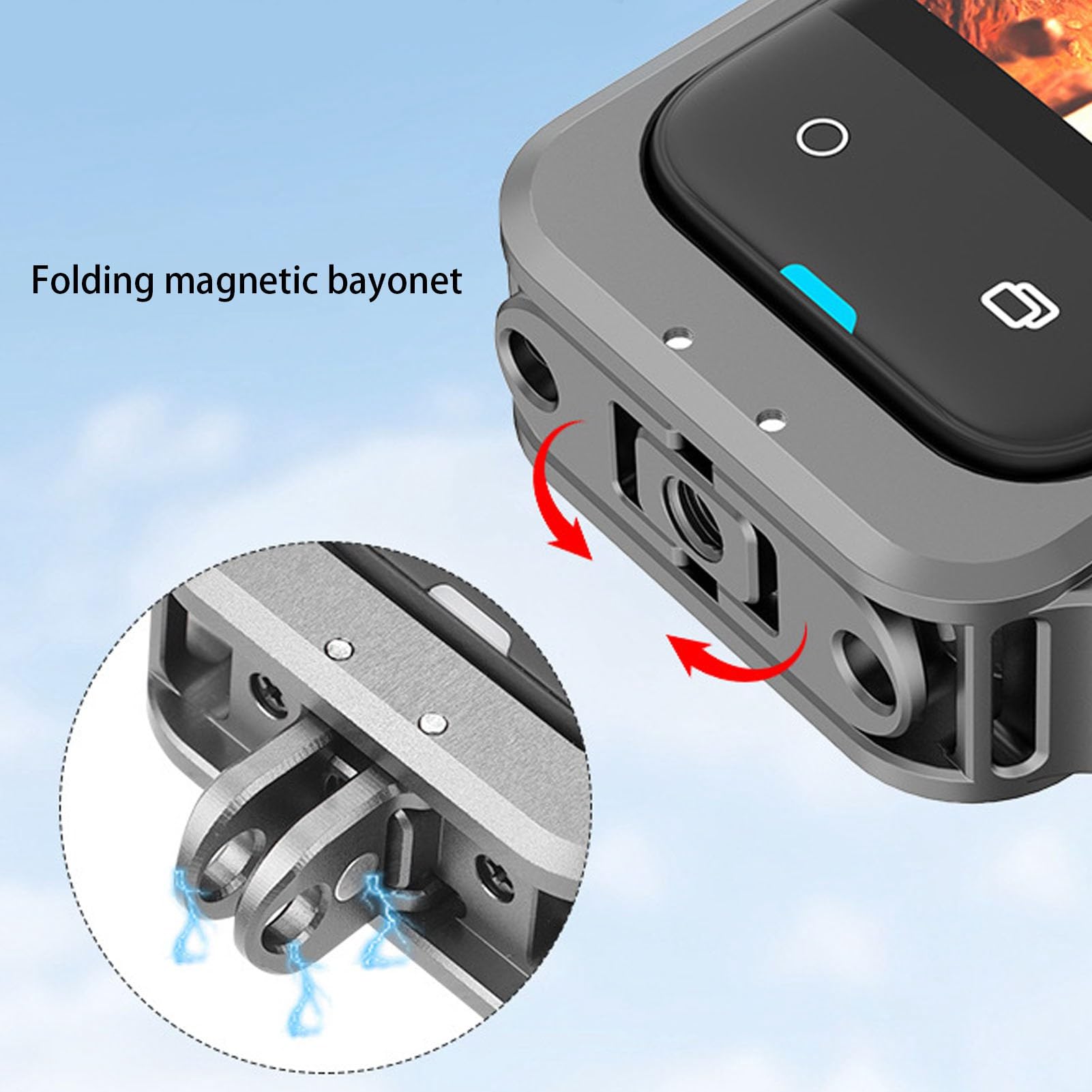 Étui de Protection pour Cage de Caméra X4 avec Couvercle D'objectif en Silicone, Cadre de Boîtier en Alliage D'aluminium, Port de Vis 1/4 pour Prise de Vue Horizontale, Côtés