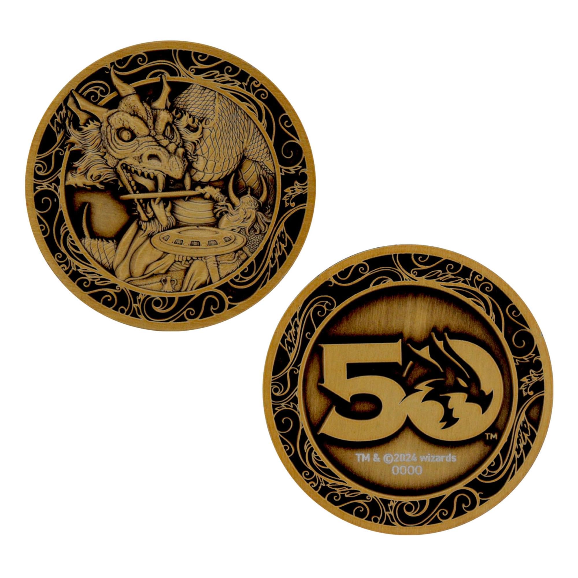 Moneta da collezione per il 50° anniversario di Dungeons & Dragons - Moneta da collezione in edizione limitata con copertina originale del 1983, regalo ufficiale D&D Fantasy per collezionisti e fan