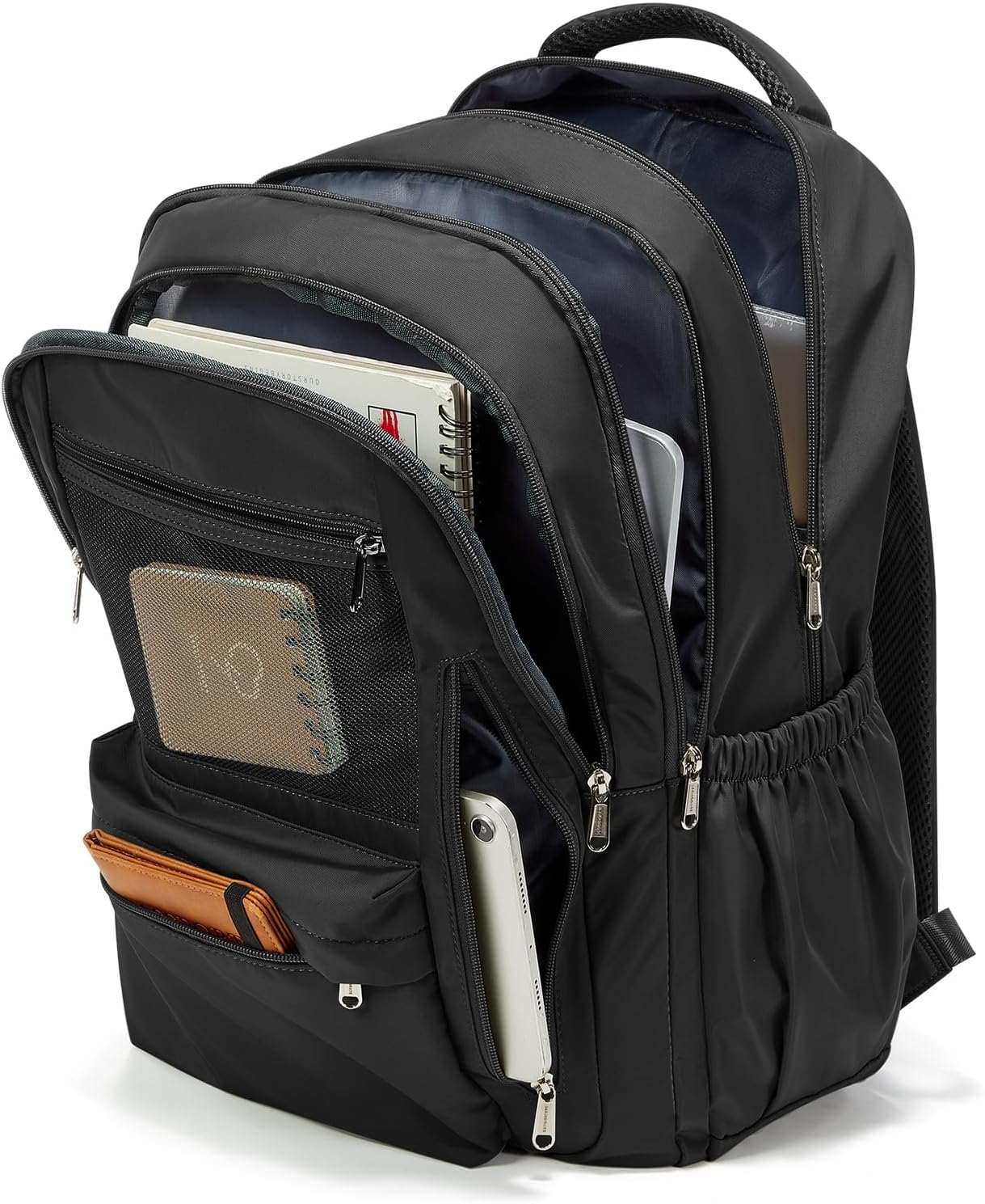 Cute High School Backpack for Women Men, Large Capacity Middle School Bag, Lightweight Bookbag for Teens Boys Girls, Waterproof College Backpack with lots of Pockets, Black