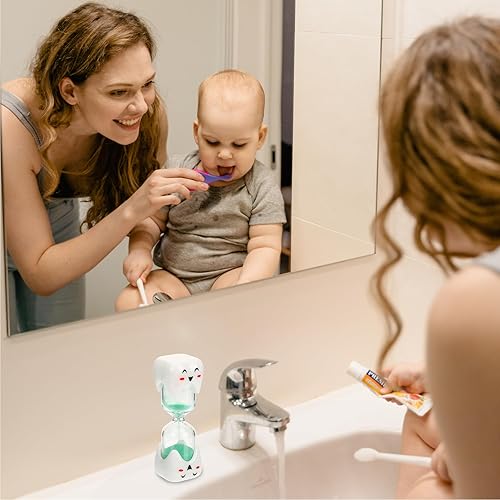 Miniatura 6 de TeacherFav Temporizador de arena para cepillo de dientes de 2 minutos para niños, paquete grande individual de vidrio sonriente