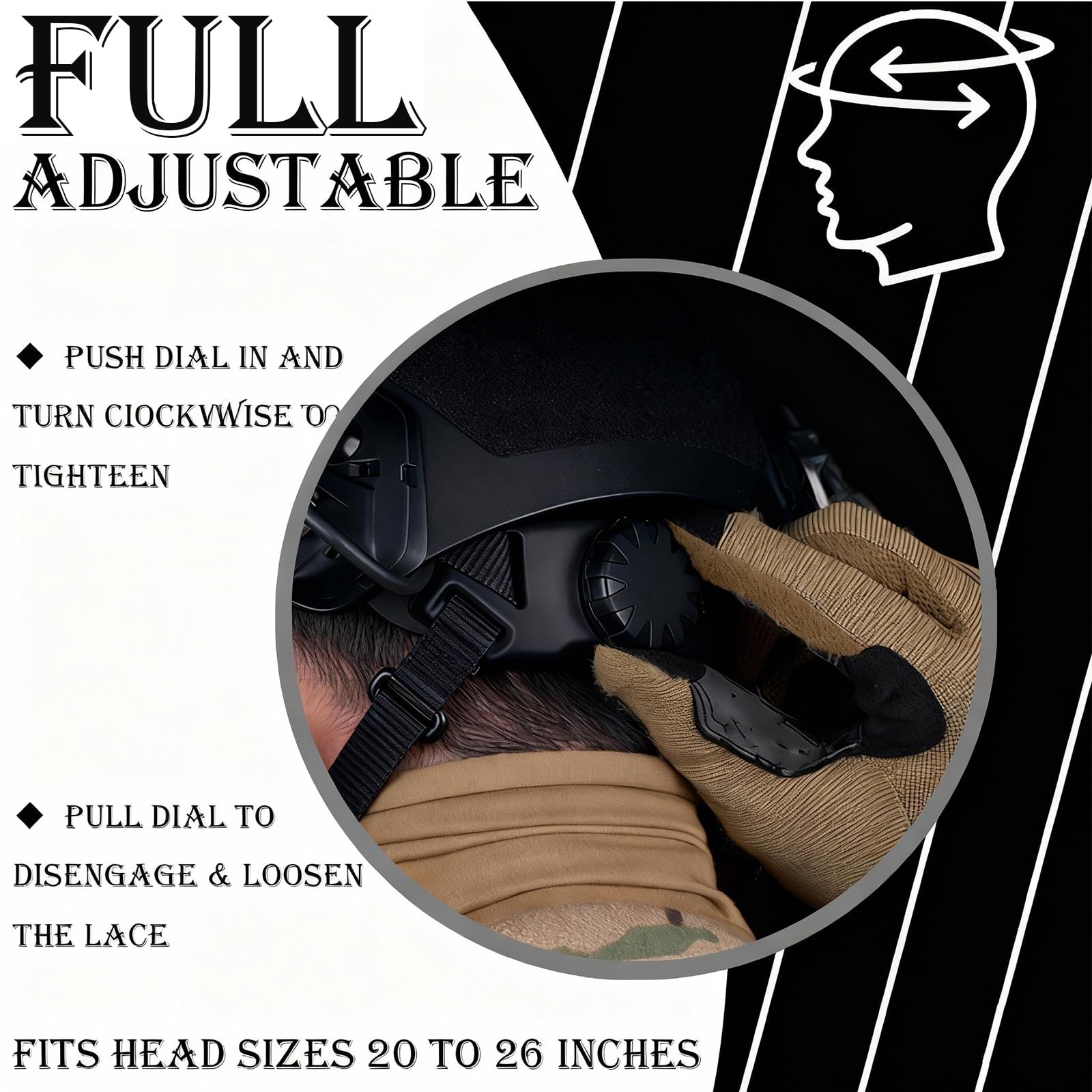 Conjunto de Casco Táctico Ajustable con Gafas Protectoras y Luces de Casco