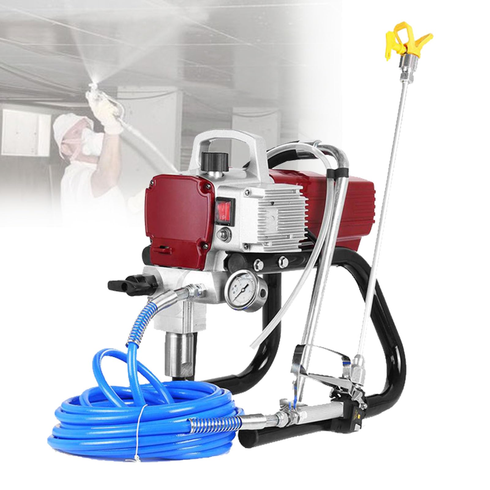 Spruzzatore Di Vernice Airless, Macchina Portatile Per Verniciatura a Spruzzo Elettrica, Verniciatura a Spruzzo Ad Alta Pressione Per Uso Professionale E Progetti Domestici Di Grandi Dimensioni