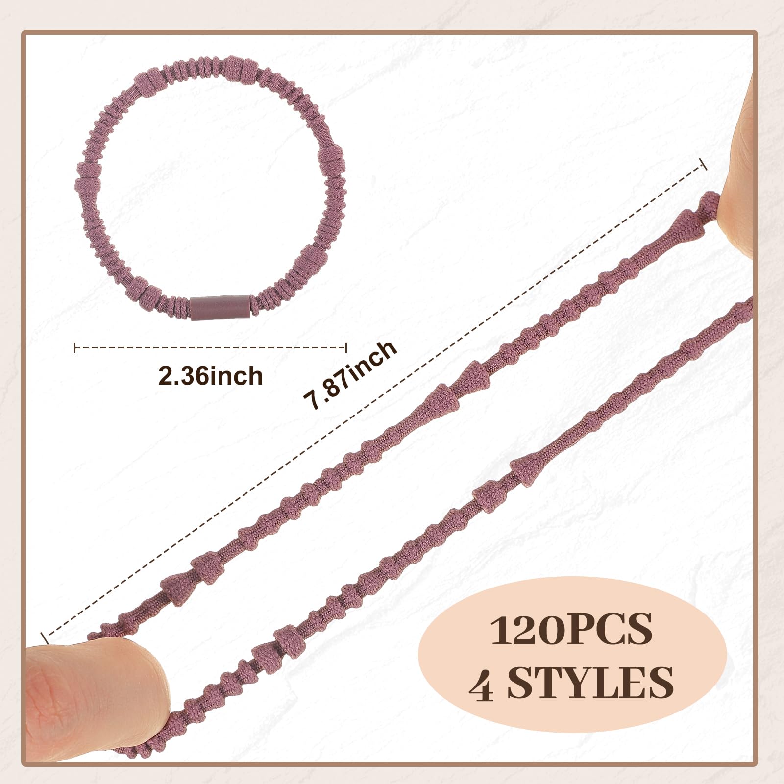 Boho-Haargummi-Armbänder für Damen, 5,9 cm, Boho-Stil, elastisch, Pferdeschwanz-Halter für dicke, dünne, lockige, weiche Haar-Accessoires, 120 Stück
