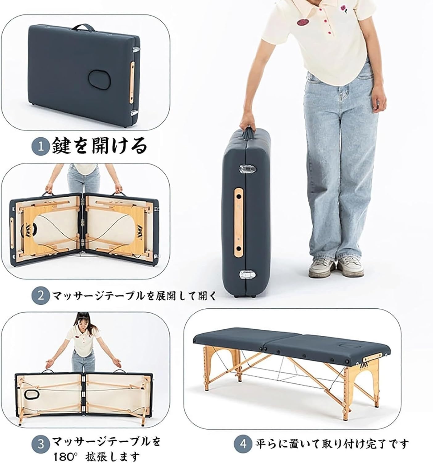 プロフェッショナルポータブルマッサージベッド、アームレスト、滑り