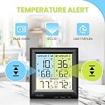 HODIK Thermomètre réfrigérateur avec réfrigérateur d'alarme, 100M Thermomètre numérique sans fil avec 3 Backlight réglable pour cuisine Home Restaurant Noir