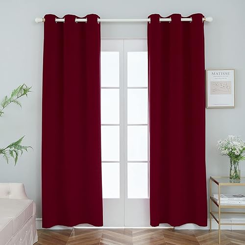 PLEASANT BOULEVARD Cortinas 100% opacas 2 paneles Elegantes cortinas con aislamiento térmico para dormitorio, sala de estar, ventana grande, estilo