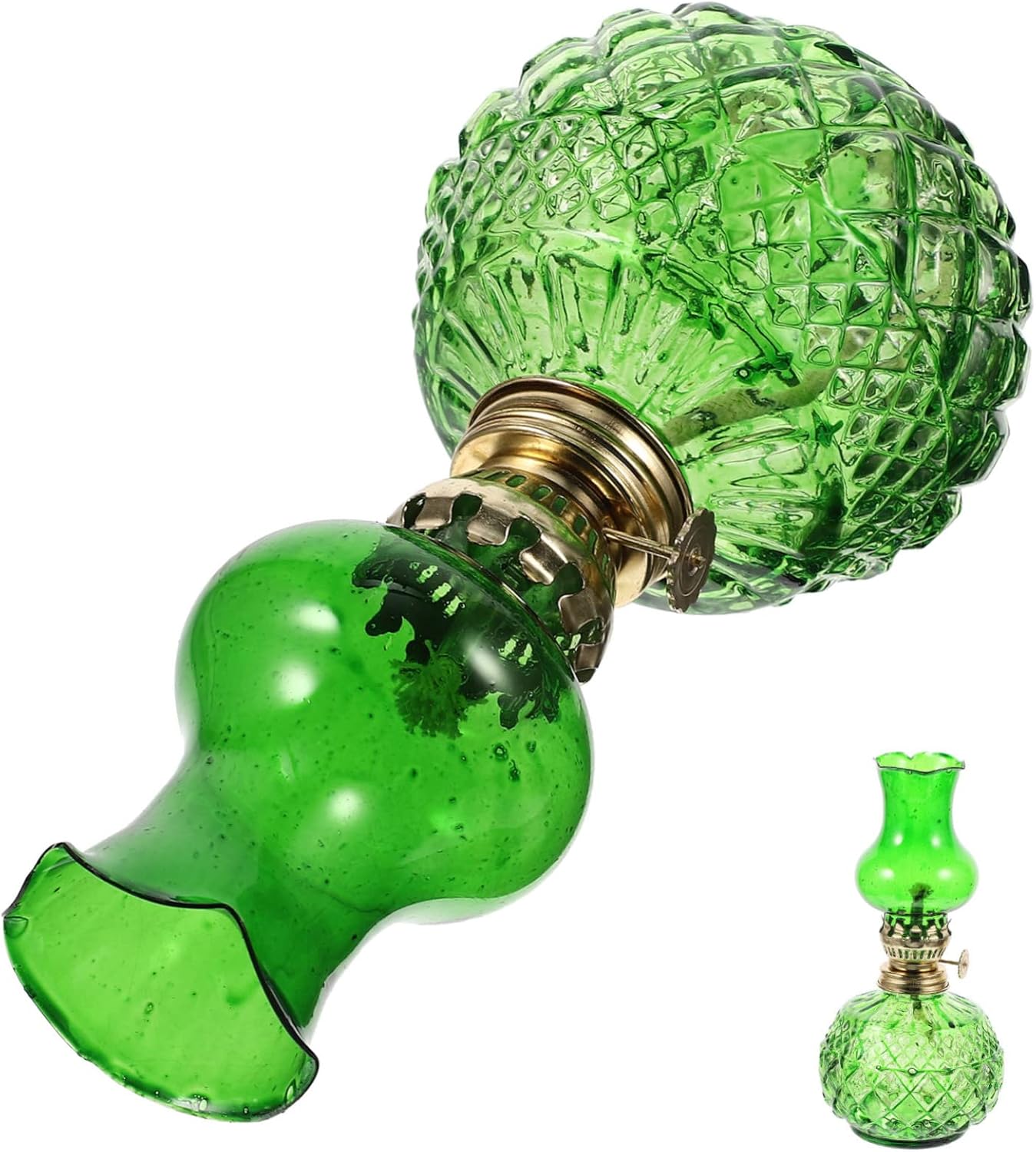 Retro Kerosene Lamp Glass Decorative Oil Lamp Wick Antique for Home Decor and Camping