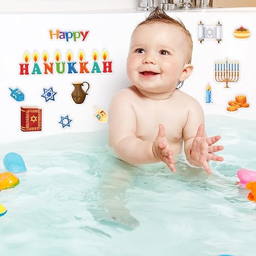 Miniatura 7 de 20 calcomanías de gel grueso de Hanukkah Janucá para ventana, calcomanías de gel para niños, niños pequeños y adultos, hogar, avión, aula,