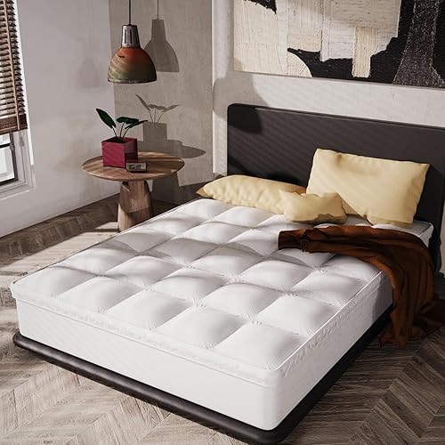 Miniatura 8 de Epitex Cubrecolchón tamaño King, extra grueso y suave, esponjoso para cama tamaño King, transpirable y de apoyo con diseño de bolsillo profundo de 8