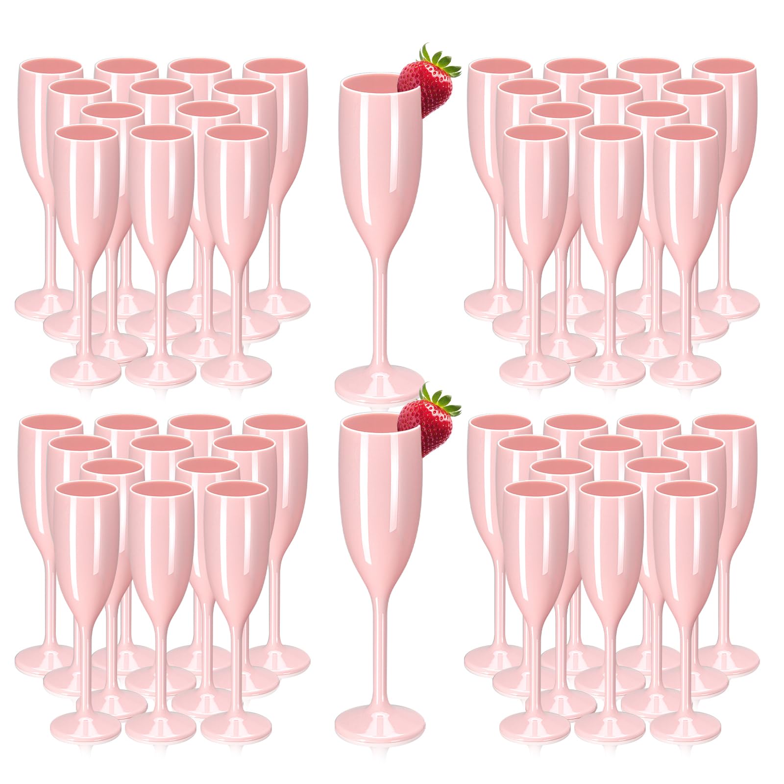 XUWAIDSGN Acrylic Champagne Flutes Toasting Glasses Unbreakable Mimosa Bar Reusable Wine Glasses Vintage Champagne Flutes Stemmed Drinking Cups 5.4 OZ