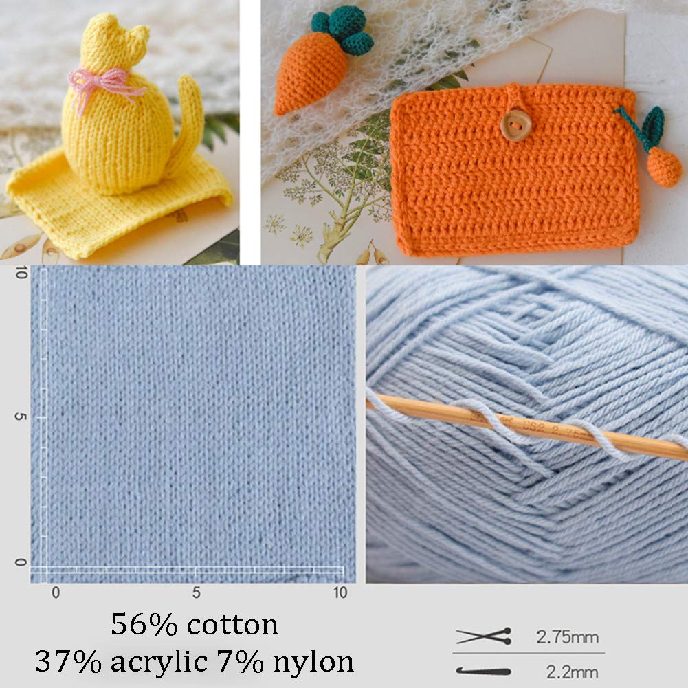 400G Qualitäts-Baumwolle Garn für Häkeln und Stricken, 20 Farben erhältlich, Babypullover Decken Coats Puppen,10