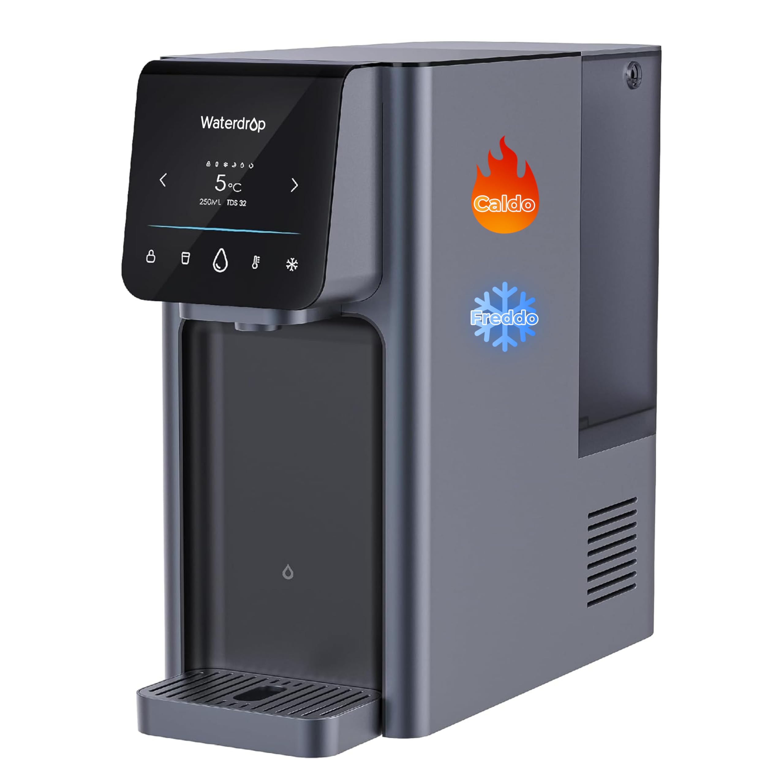 Waterdrop WD-A1 Osmosi Inversa Sistema da Banco, Erogatore di Acqua Calda e Fredda, Standard NSF/ANSI 58, Refrigeratore d'Acqua Senza Bottiglia, 6 Impostazioni di Temperatura