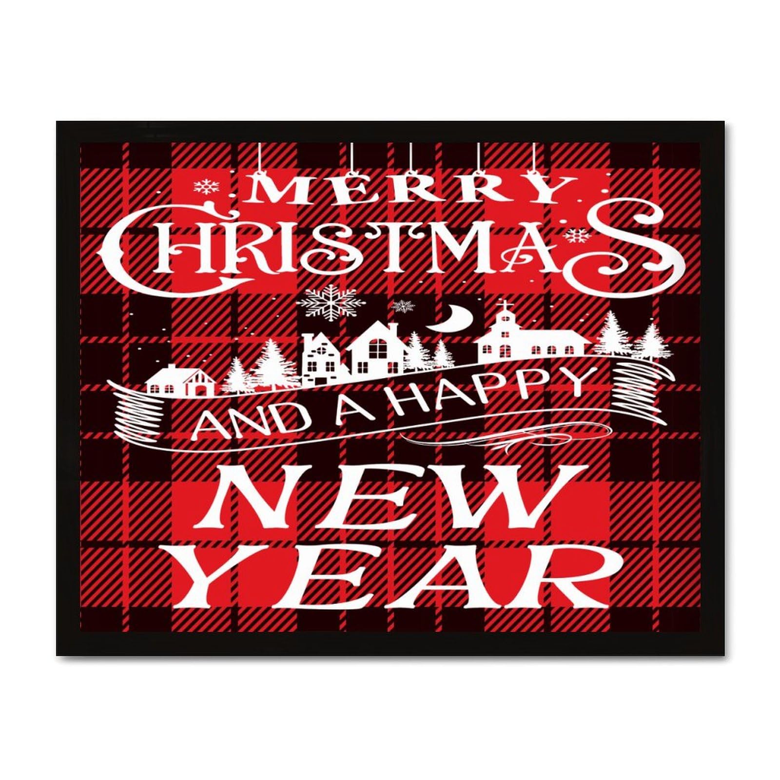 Panneau à suspendre chambre d'enfant déco bois Merry Christmas 40x50