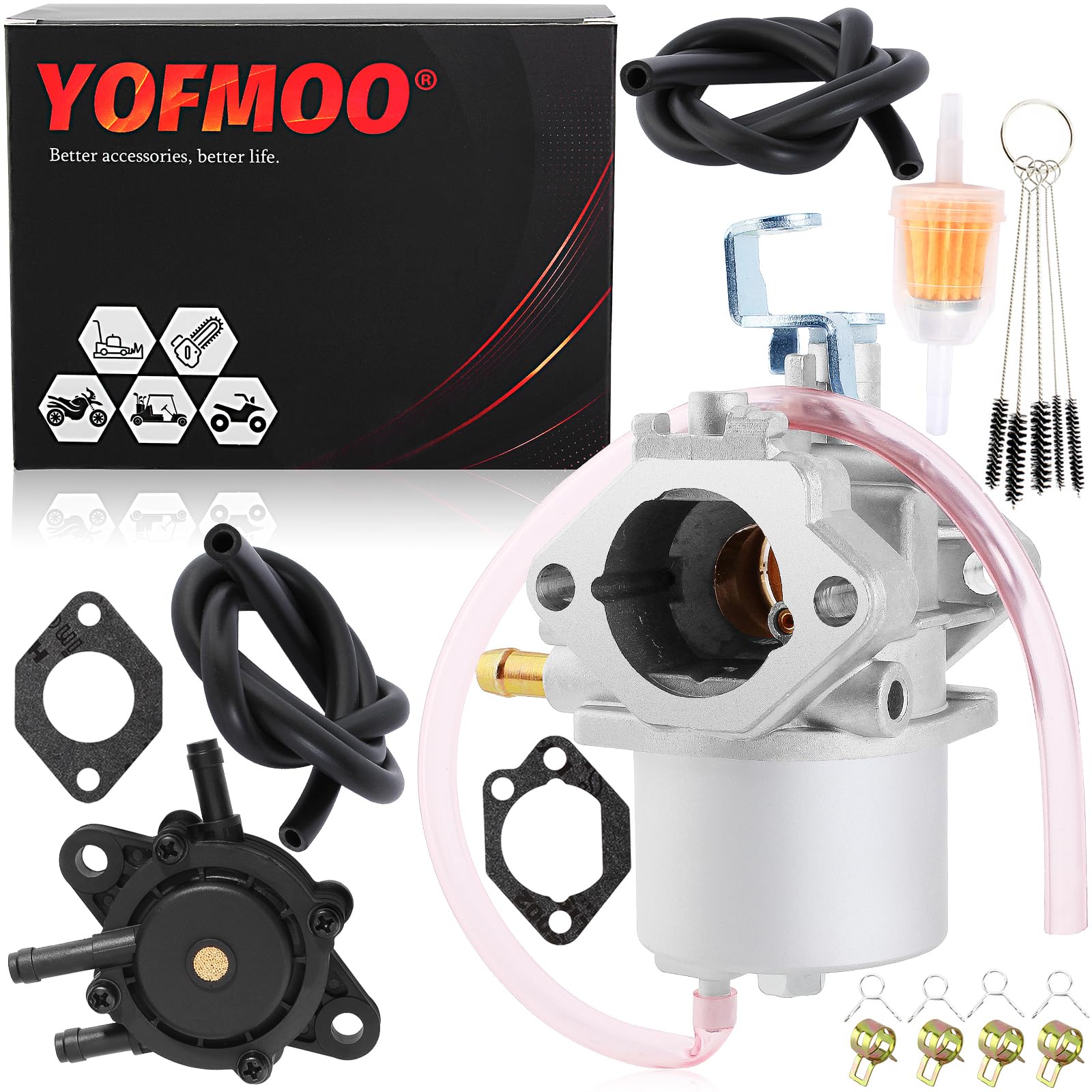 YOFMOO Carburetor Compatible with Golf Cart Club Gas Car DS Precedent Turf Carryall Kawasaki FE290 Engine Carb 1016438 1016439 1016440 1016441 17552 101805601 101905601 1992-1997
