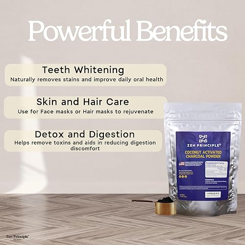 Miniatura 3 de Polvo grande de carbón activado de coco de 25 libras Blanquea los dientes rejuvenece la piel y el cabello desintoxicación y ayuda a la digestión