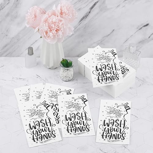 Miniatura 5 de Ruisita Paquete de 150 servilletas de baño desechables para lavarse las manos, servilletas de papel con etiqueta de baño, servilletas de cena para