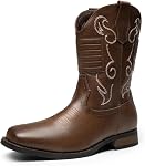 Bruno Marc Cowboy Bottes Carré Toe Bottes de l'Ouest Bottes pays brodées pour homme