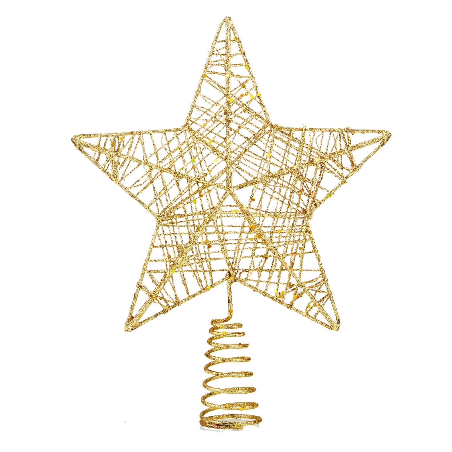 Estrella Dorado en la Copa del árbol - Accesorio de la Copa del árbol de Navidad para el Abeto, la Copa del Abeto del árbol de Navidad