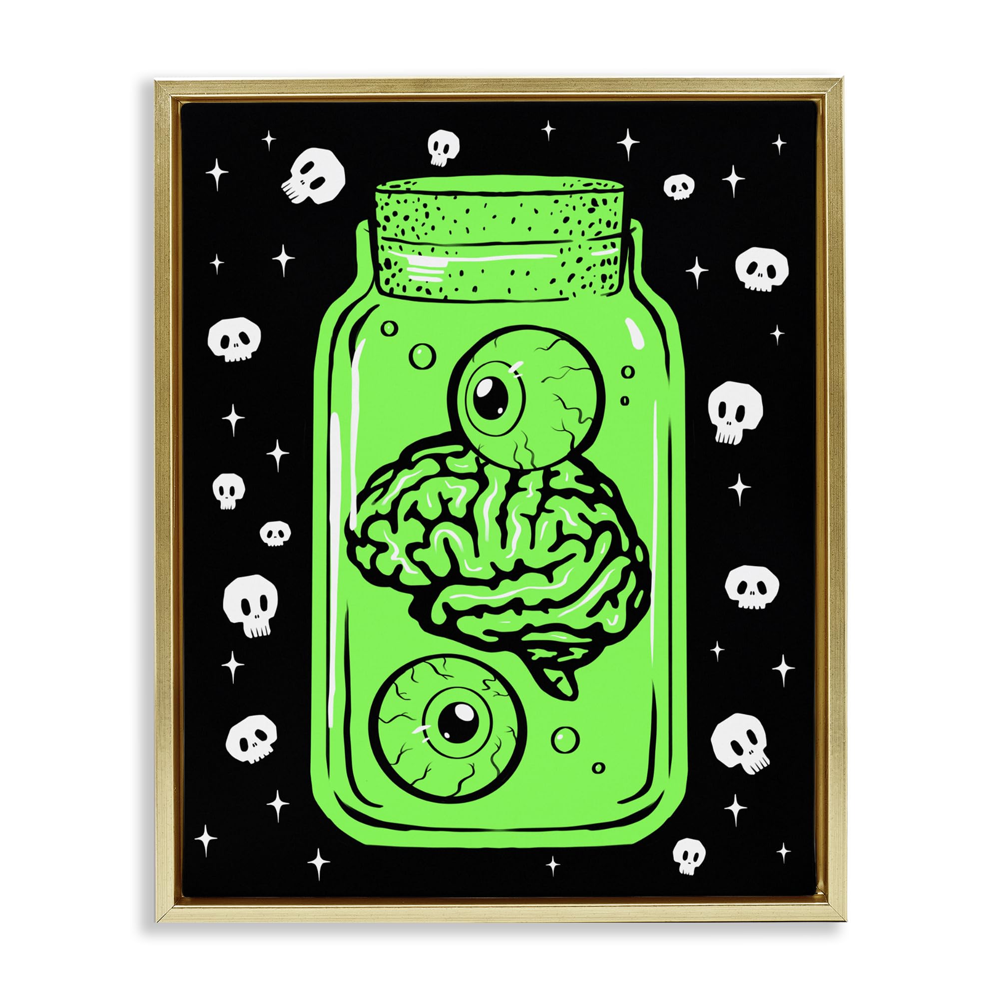 Stupell Industries 'Spooky Specimen Jar'| Floating Frame Canvas Art