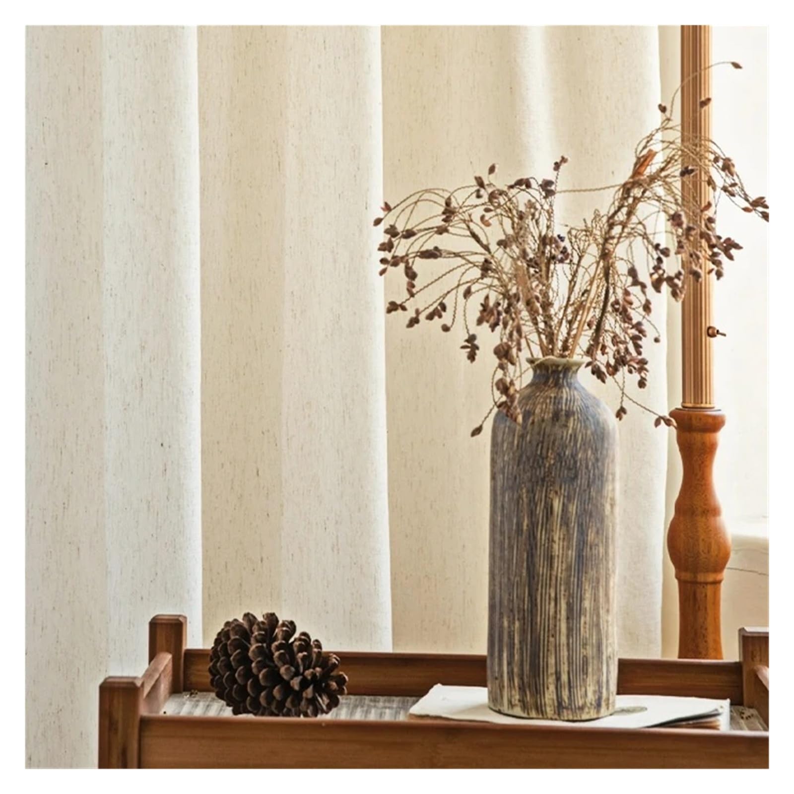 JHSDHYD Tenda Con Fronzoli 1 pezzo di lino effetto tende trasparenti in tulle for finestre del soggiorno tenda in voile trasparente for la cucina Rideaux